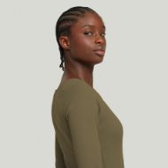 Снимка на G-STAR ДАМСКИ SLIM RIB V-NECK ТОП В ЗЕЛЕНО 4