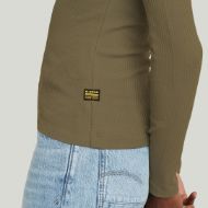 Снимка на G-STAR ДАМСКИ SLIM RIB V-NECK ТОП В ЗЕЛЕНО 3