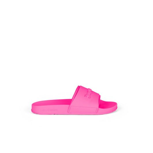 Picture of JUICY COUTURE WOMEN'S PINK GLO BREANNA EMBOSSED SLIDER WITH LOGO BREANNA EMBOSSED SLIDER SILICONE NE 1