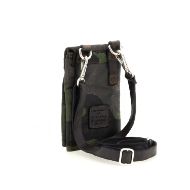 Снимка на CAMPOMAGGI PHONE HOLDER IN CAMOUFLAGE FABRIC AND GREY COWHIDE LEATHER 4