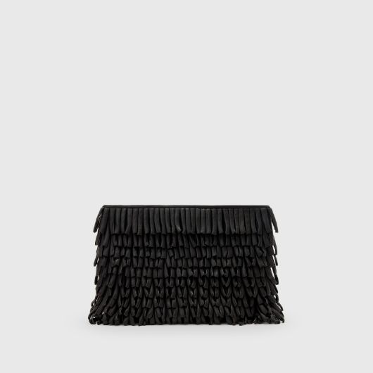 Picture of ALLSAINTS WOMEN'S BETTINA FRNGE CLUTCH IN BLACK
