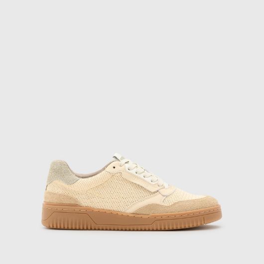 Picture of ALLSAINTS MEN'S REGAN MESH LOW TOP IN CHALK WHITE/CLAY 1