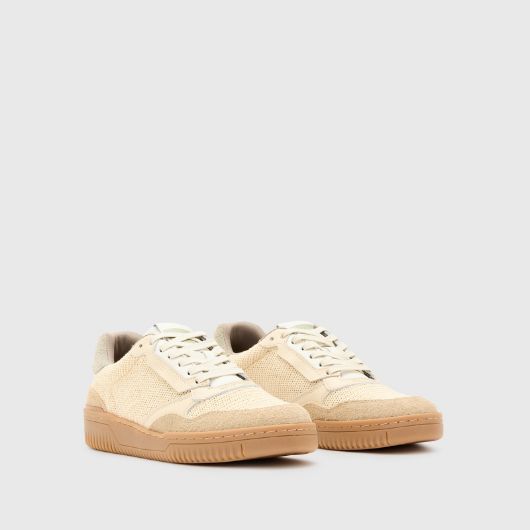 Picture of ALLSAINTS MEN'S REGAN MESH LOW TOP IN CHALK WHITE/CLAY 2
