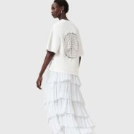 Picture of ALLSAINTS WOMEN'S AMELIE CROCHET T-SHIRT IN ECRU WHITE 3