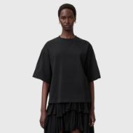Picture of ALLSAINTS WOMEN'S AMELIE CROCHET T-SHIRT IN BLACK 2