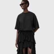 Picture of ALLSAINTS WOMEN'S AMELIE CROCHET T-SHIRT IN BLACK 6