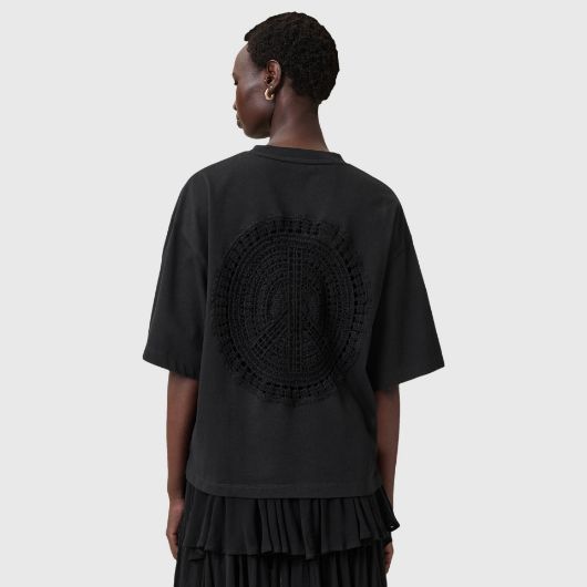 Picture of ALLSAINTS WOMEN'S AMELIE CROCHET T-SHIRT IN BLACK 3