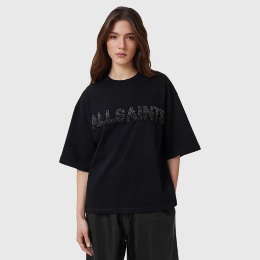 Снимка на ALLSAINTS ДАМСКА ТЕНИСКА  AMELIE PEARL В ЧЕРНО 1
