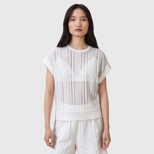 Picture of ALLSAINTS WOMEN'S GIANA CROCHET TANK IN TOFU WHITE