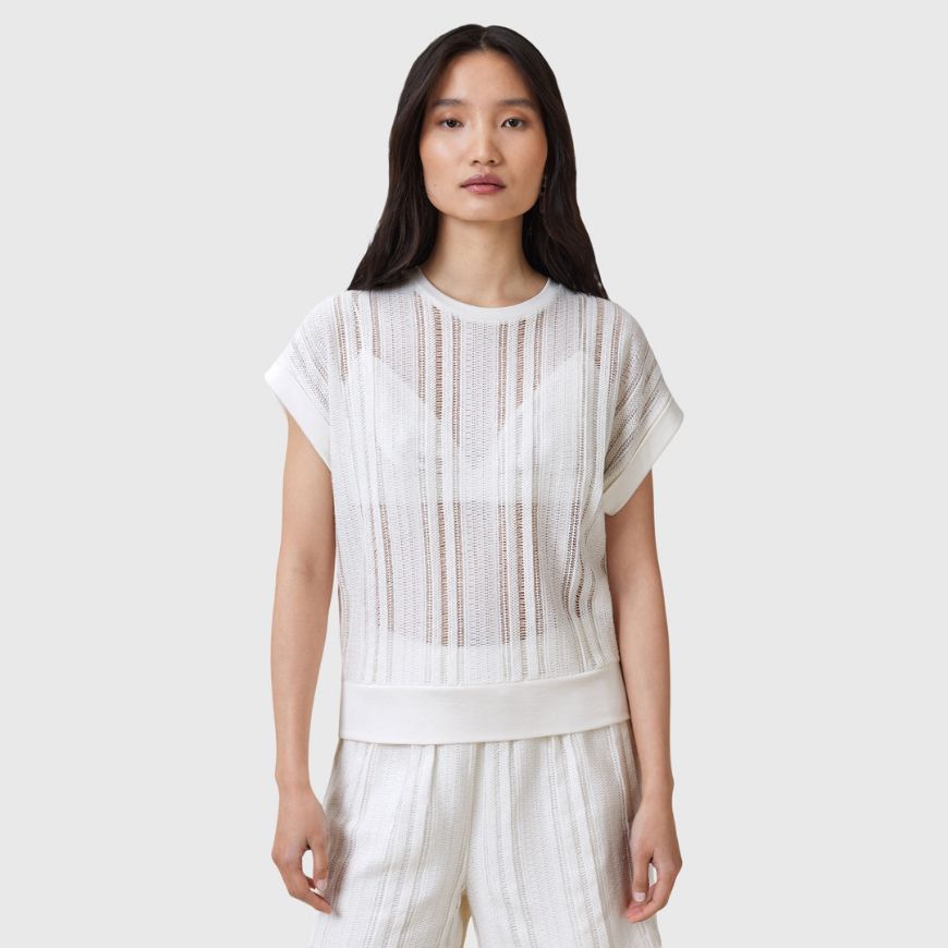Picture of ALLSAINTS WOMEN'S GIANA CROCHET TANK IN TOFU WHITE