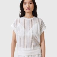 Picture of ALLSAINTS WOMEN'S GIANA CROCHET TANK IN TOFU WHITE 4