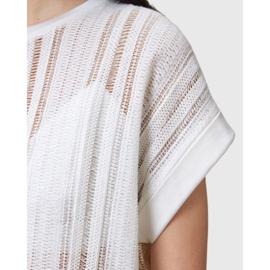 Picture of ALLSAINTS WOMEN'S GIANA CROCHET TANK IN TOFU WHITE