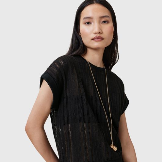 Picture of ALLSAINTS WOMEN'S GIANA CROCHET TANK IN BLACK 3
