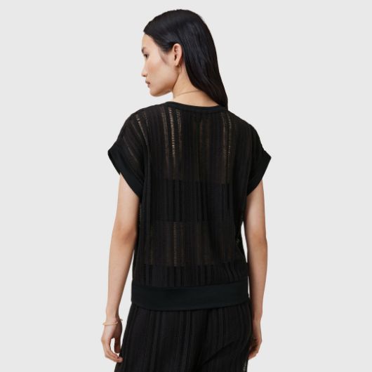 Picture of ALLSAINTS WOMEN'S GIANA CROCHET TANK IN BLACK 2