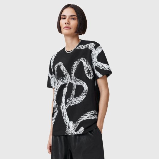 Снимка на ALLSAINTS ДАМСКА ТЕНИСКА  HALYARD BOYFRIEND В ЧЕРНО 1