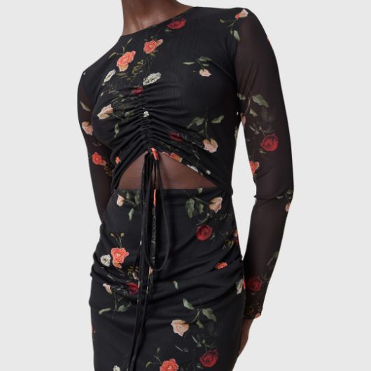Picture of ALLSAINTS WOMEN'S KATHY MESH DRESS IN BRIAR BLACK 2