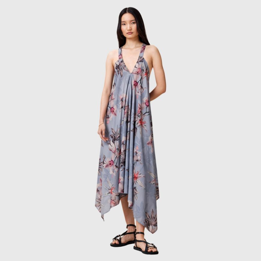 Picture of ALLSAINTS WOMEN'S LIL DRESS IN ADENA DUSTY BLUE