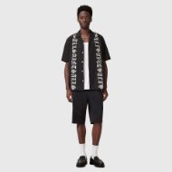 Picture of ALLSAINTS MEN'S SCRIPTURE SHORT SLEEVE SHIRT IN FADED BLACK 4