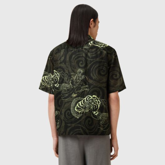 Picture of ALLSAINTS MEN'S SIDEWINDER SHORT SLEEVE SHIRT IN KELP GREEN 2