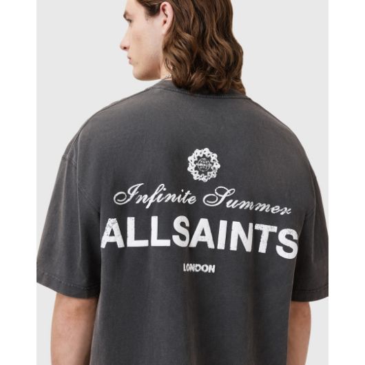 Picture of ALLSAINTS MEN'S SOLEIL SHORT SLEEVE CREW IN WASHED BLACK 3