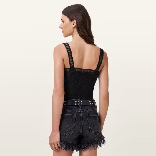 Picture of ALLSAINTS WOMEN'S VERA LACE BODYSUIT IN BLACK 2