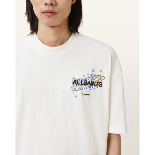 Picture of ALLSAINTS MEN'S WAVY SHORT SLEEVE CREW IN CHALK WHITE 3