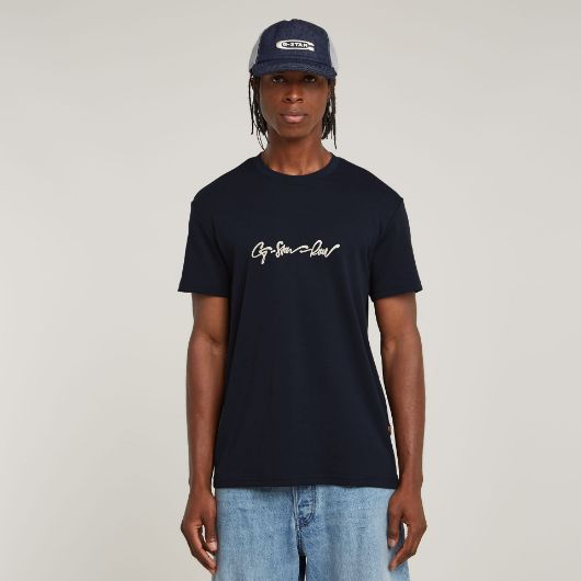Picture of G-STAR MEN'S G-SCRIPT T-SHIRT IN BLUE