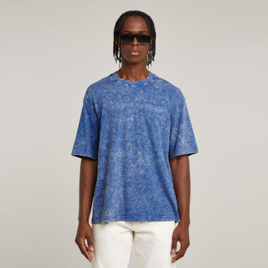 Picture of G-STAR MEN'S ACID WASH BOXY T-SHIRT IN BLUE