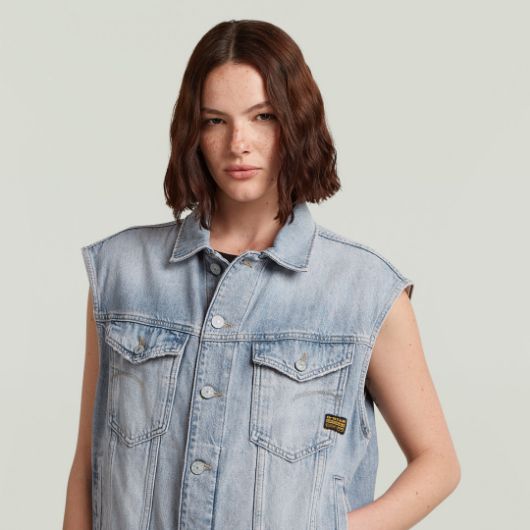 Picture of G-STAR WOMEN'S RELAXED DENIM VEST IN BLUE 3