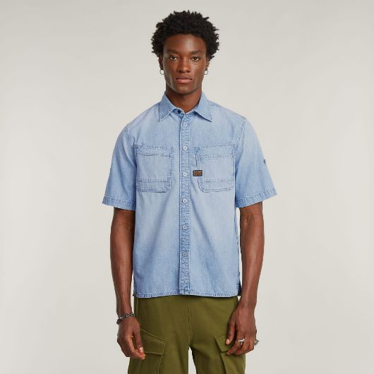 Снимка на G-STAR МЪЖКА РИЗА SLANTED DOUBLE POCKET REGULAR SHIRT В СИНЬО 1