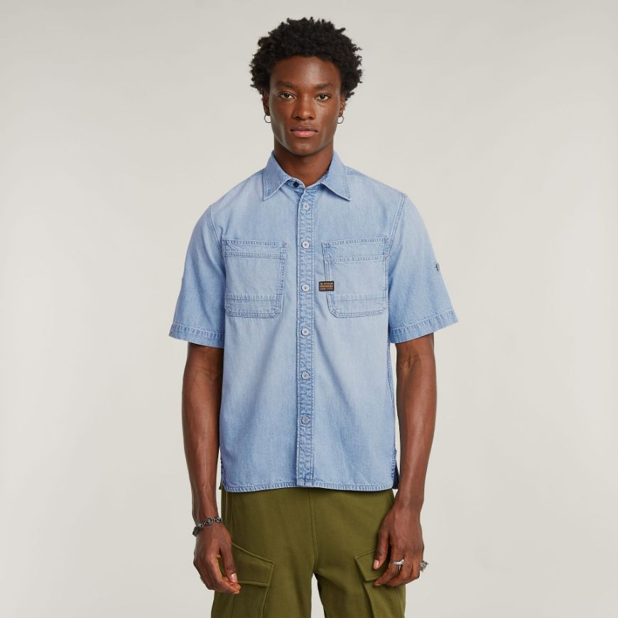 Снимка на G-STAR МЪЖКА РИЗА SLANTED DOUBLE POCKET REGULAR SHIRT В СИНЬО
