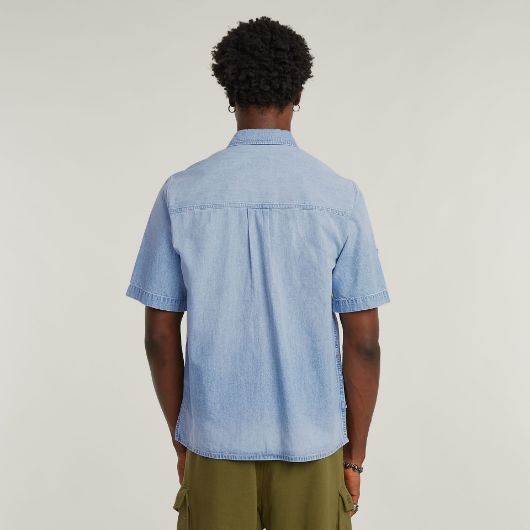Снимка на G-STAR МЪЖКА РИЗА SLANTED DOUBLE POCKET REGULAR SHIRT В СИНЬО 2