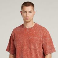 Picture of G-STAR MEN'S ACID WASH BOXY T-SHIRT IN RED 3