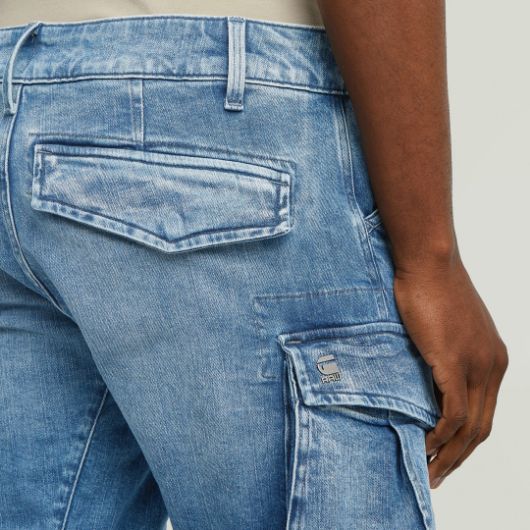 Picture of G-STAR MEN'S ROVIC ZIP 3D REGULAR TAPERED DENIM JEANS IN BLUE 3