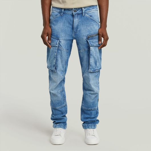 Picture of G-STAR MEN'S ROVIC ZIP 3D REGULAR TAPERED DENIM JEANS IN BLUE 1
