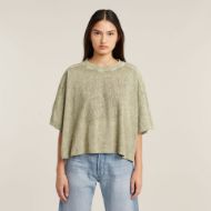 Picture of G-STAR WOMEN'S WASHED MULTI LOGO OVERSIZED TOP IN BEIGE/KHAKI 1