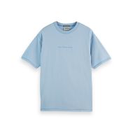 Picture of SCOTCH&SODA MEN'S SEASONAL CORE - RELAXED-FIT FRONT CHEST LOGO T-SHIRT IN MEDIUM BLUE 1
