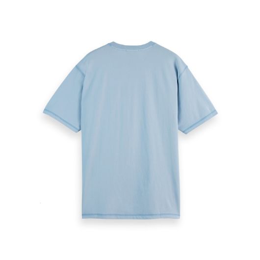 Picture of SCOTCH&SODA MEN'S SEASONAL CORE - RELAXED-FIT FRONT CHEST LOGO T-SHIRT IN MEDIUM BLUE 2