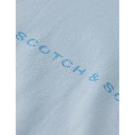 Picture of SCOTCH&SODA MEN'S SEASONAL CORE - RELAXED-FIT FRONT CHEST LOGO T-SHIRT IN MEDIUM BLUE 3