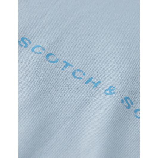 Picture of SCOTCH&SODA MEN'S SEASONAL CORE - RELAXED-FIT FRONT CHEST LOGO T-SHIRT IN MEDIUM BLUE 3