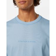 Picture of SCOTCH&SODA MEN'S SEASONAL CORE - RELAXED-FIT FRONT CHEST LOGO T-SHIRT IN MEDIUM BLUE 5