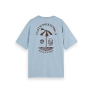 Снимка на SCOTCH&SODA MEN'S REGULAR FIT FRONT AND BACK ARTWORK T-SHIRT IN MEDIUM BLUE 2