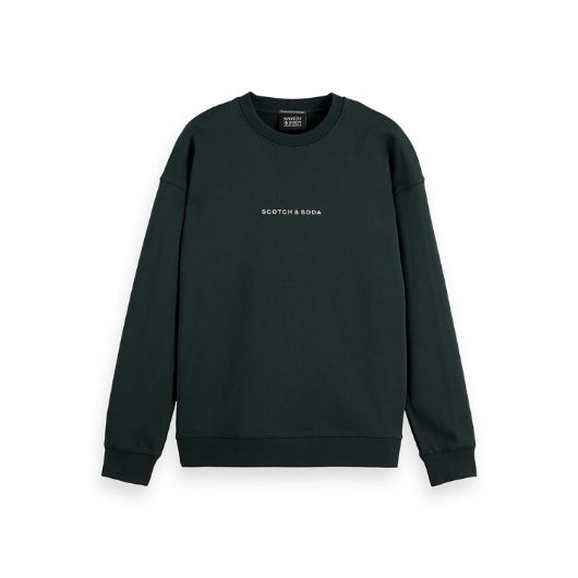Снимка на SCOTCH&SODA MEN'S CORE - LOGO FRONT CHEST SWEATSHIRT IN DARK GREEN
