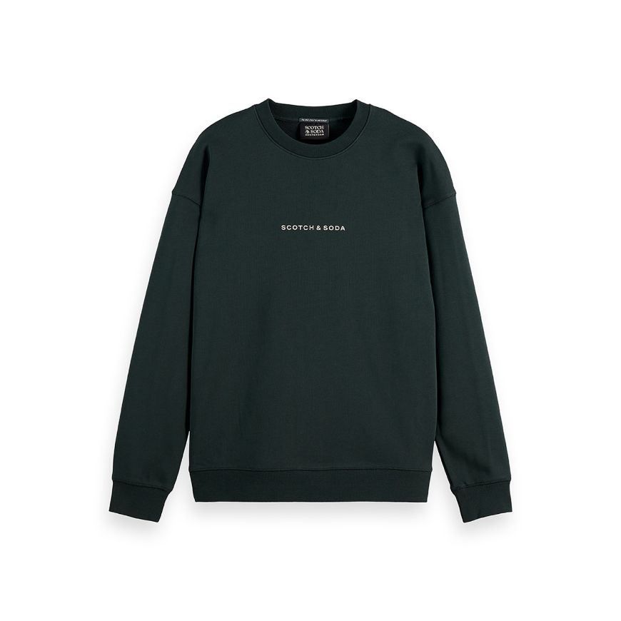 Снимка на SCOTCH&SODA MEN'S CORE - LOGO FRONT CHEST SWEATSHIRT IN DARK GREEN