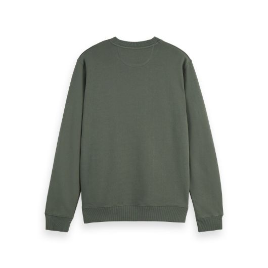 Picture of SCOTCH&SODA MEN'S SEASONAL CORE - REGULAR FIT LOGO SWEATSHIRT IN DARK GREEN 2