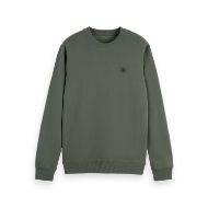 Picture of SCOTCH&SODA MEN'S SEASONAL CORE - REGULAR FIT LOGO SWEATSHIRT IN DARK GREEN 1