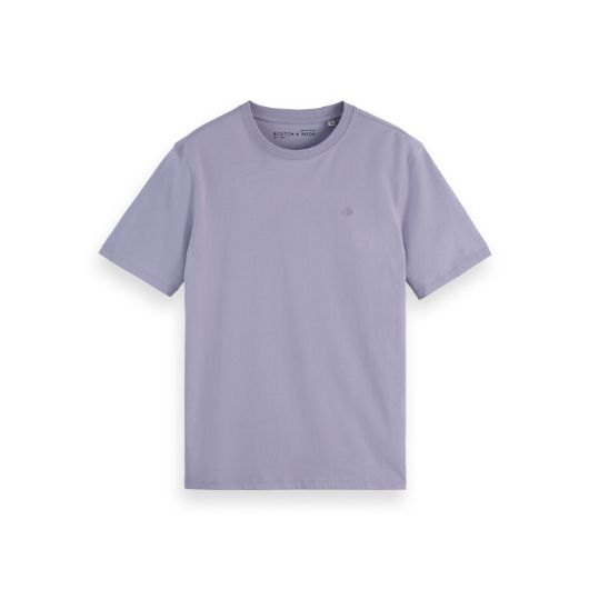Picture of SCOTCH&SODA MEN'S SEASONAL CORE - REGULAR FIT LOGO T-SHIRT IN PURPLE 1