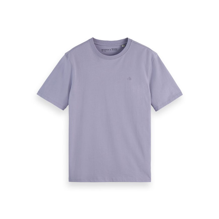 Picture of SCOTCH&SODA MEN'S SEASONAL CORE - REGULAR FIT LOGO T-SHIRT IN PURPLE