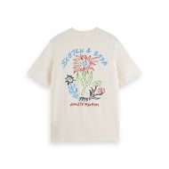 Picture of SCOTCH&SODA MEN'S REGULAR FIT FRONT AND BACK ARTWORK T-SHIRT IN WHITE 2