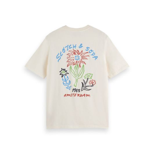 Picture of SCOTCH&SODA MEN'S REGULAR FIT FRONT AND BACK ARTWORK T-SHIRT IN WHITE 2